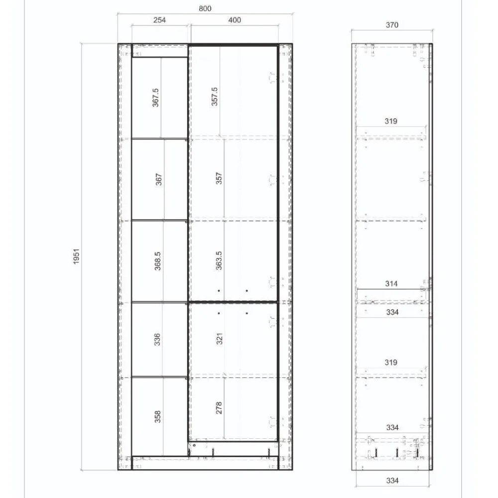 Wohnen Vitrinen<Schrank mit zwei Türen - Adejano