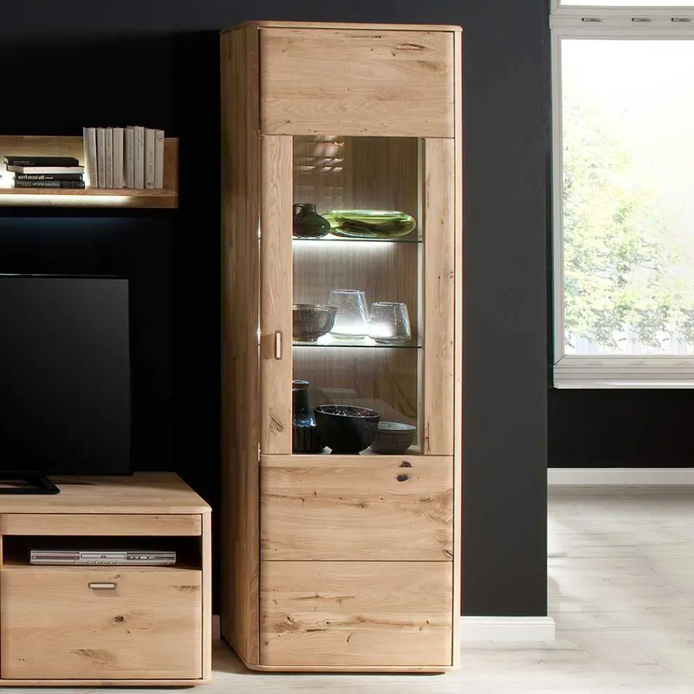 Wohnen Vitrinen<Schrank Vitrine aus Eiche Massivholz - Destal