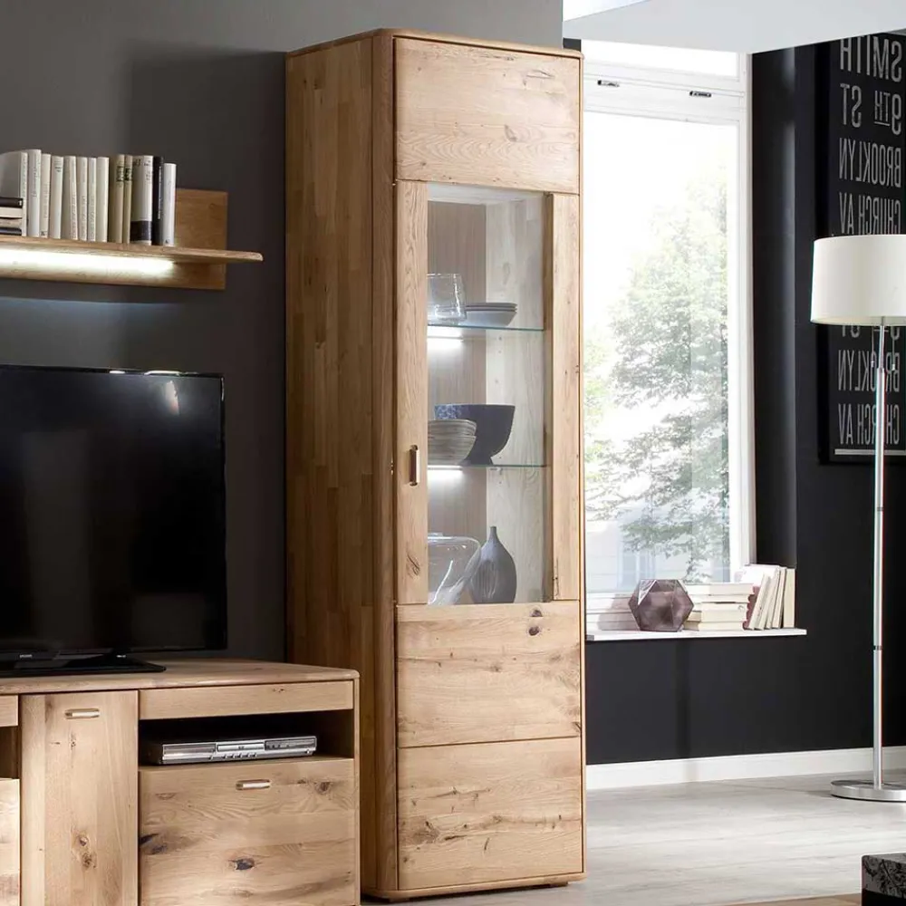 Wohnen Vitrinen<Schrank Vitrine aus Eiche Massivholz - Destal
