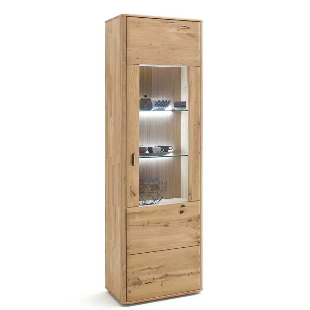 Wohnen Vitrinen<Schrank Vitrine aus Eiche Massivholz - Destal
