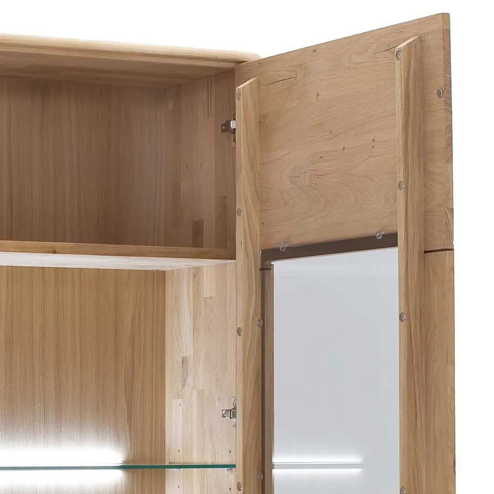 Wohnen Vitrinen<Schrank Vitrine aus Eiche Massivholz - Destal