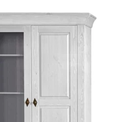 Wohnen Vitrinen<Schrank Vitrine Satumare in Weiß Kiefer teilmassiv