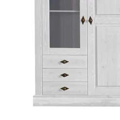Wohnen Vitrinen<Schrank Vitrine Satumare in Weiß Kiefer teilmassiv