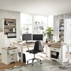 Wohnen Tische<Schreibtisch & Rollcontainer Set - Mehady (dreiteilig)