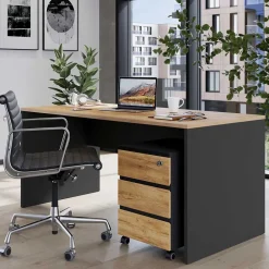 Wohnen Tische<Schreibtisch & Rollcontainer 158x79 cm - Contrage (zweiteilig)