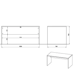 Wohnen Tische<Schreibtisch & Rollcontainer 158x79 cm - Contrage (zweiteilig)