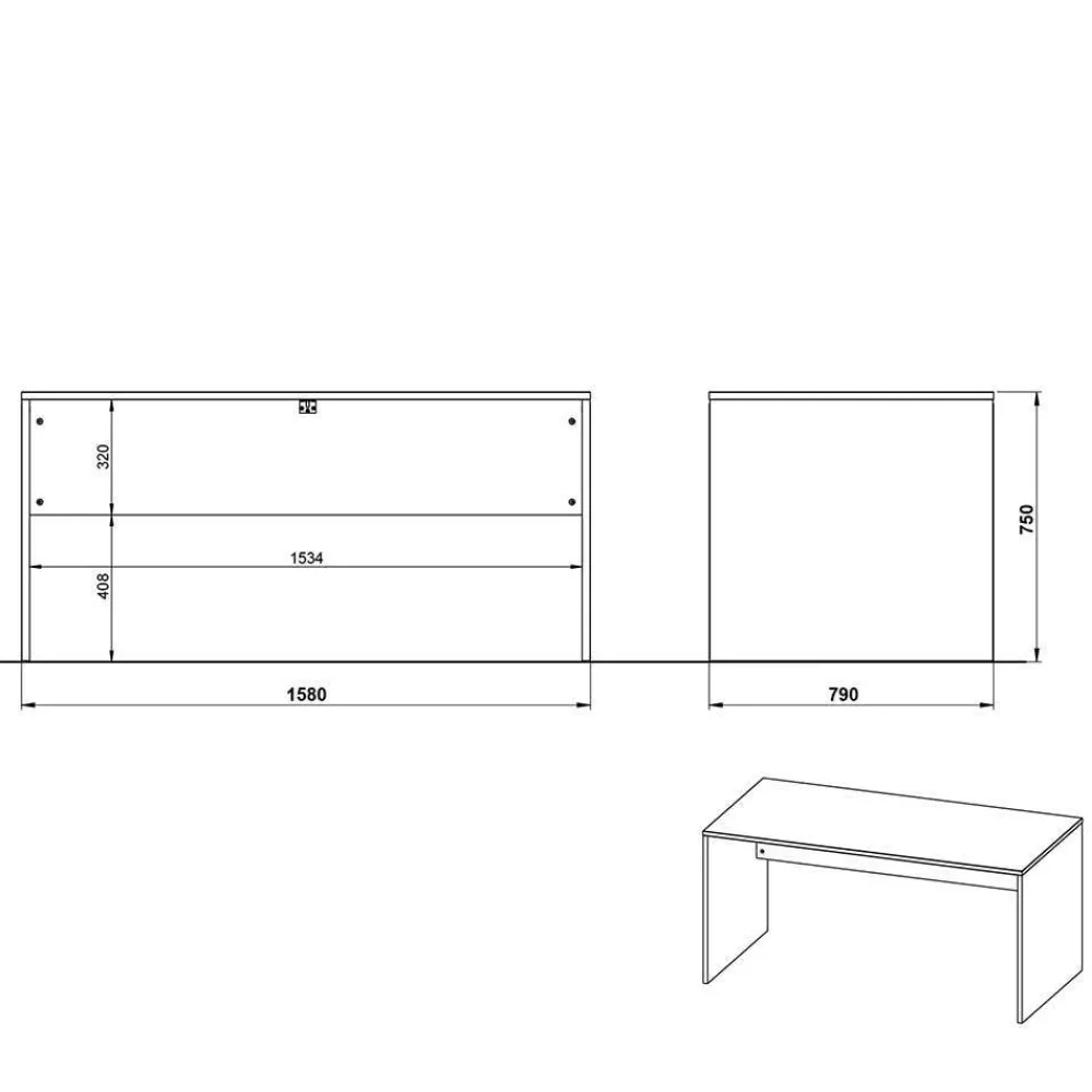 Wohnen Tische<Schreibtisch & Rollcontainer 158x79 cm - Contrage (zweiteilig)