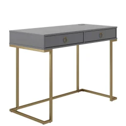 Wohnen Tische<Schreibtisch in Grau und Messing - Woman