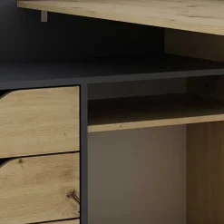 Wohnen Tische<Schreibtisch in Wildeiche NB & Anthrazit - Lician