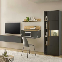 Wohnen Wohnwände<Schränke & Wandboard Wohnzimmer Set - Ahilav (fünfteilig)