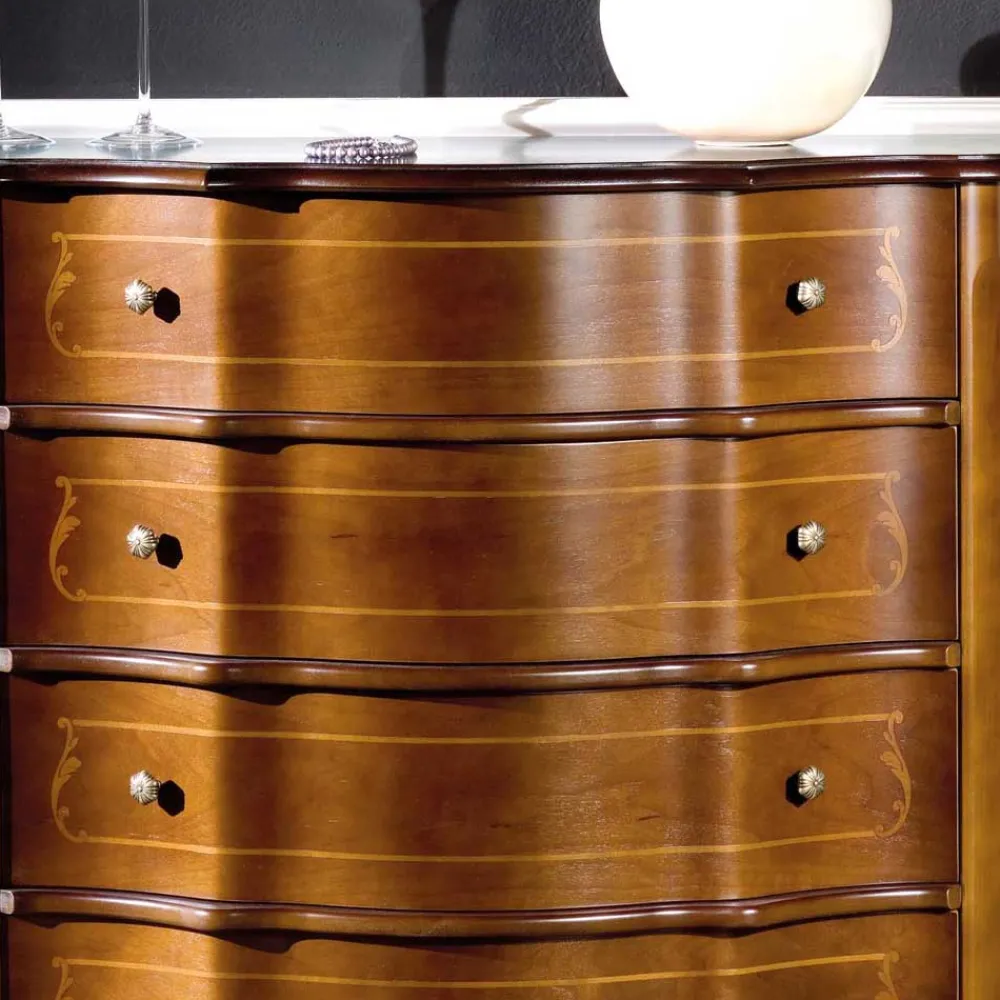 Wohnen Sideboards<Schubladen Kommode in Nussbaum Dentro im Barockstil