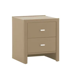 Wohnen Kommoden<Schubladen Nachtschrank Clairy in Kunstleder Beige