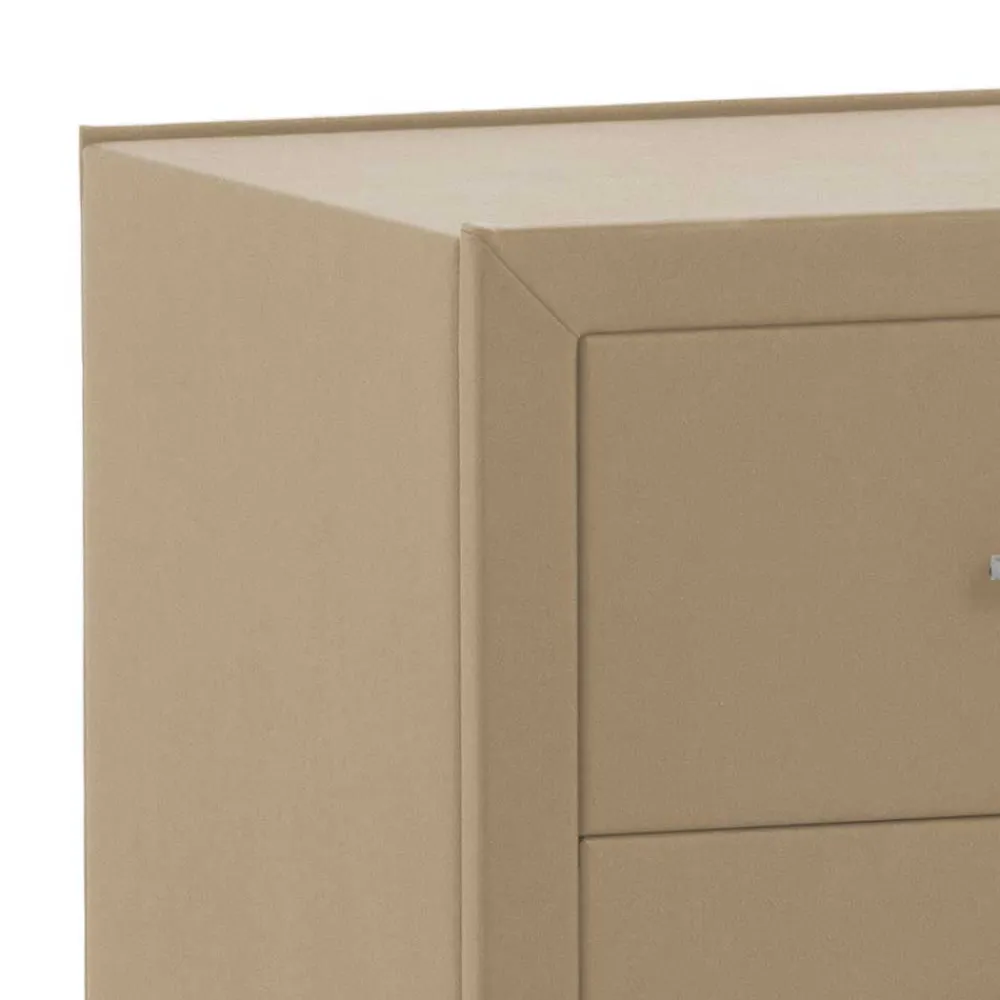 Wohnen Kommoden<Schubladen Nachtschrank Clairy in Kunstleder Beige