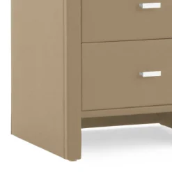 Wohnen Kommoden<Schubladen Nachtschrank Clairy in Kunstleder Beige