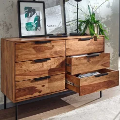 Wohnen Sideboards<6-Schubladen-Kommode aus Sheesham Holz - Ovalle
