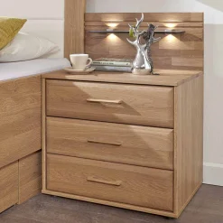 Wohnen Kommoden<Schubladen-Nachtschrank Anglesia in Eiche teilmassiv (2er Set)