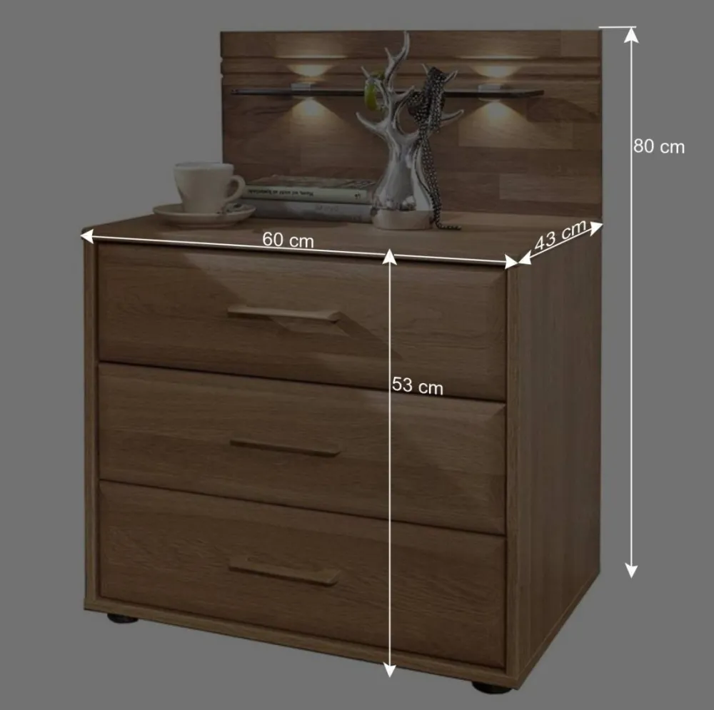 Wohnen Kommoden<Schubladen-Nachtschrank Anglesia in Eiche teilmassiv (2er Set)