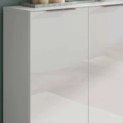 Wohnen Garderoben<Schuhschrank & Spiegel Set in Weiß - Kofi (zweiteilig)