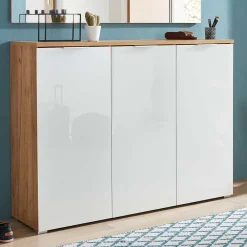 Wohnen Garderoben<Schuhschrank & Wandspiegel Set Reestyl in Eiche Dekor (zweiteilig)
