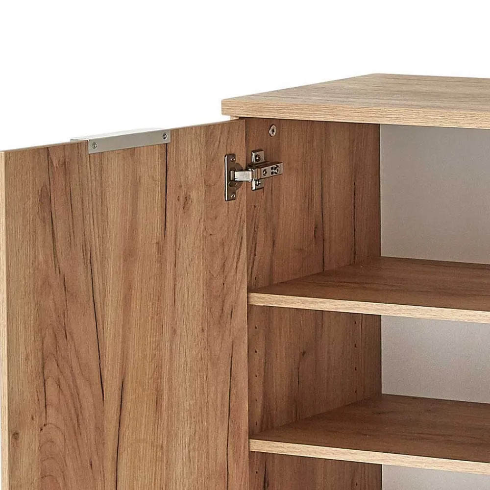 Wohnen Garderoben<Schuhschrank & Wandspiegel Set Reestyl in Eiche Dekor (zweiteilig)