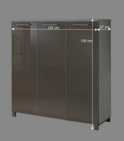 Wohnen Highboards|Kommoden<Schuhschrank Srocca in Taupe Weiß Glas beschichtet