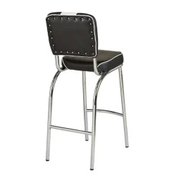 Wohnen Sitzgruppe<Schwarz Weißes Bartisch Set Barataria im Retro Diner Style (fünfteilig)