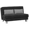 Wohnen Sofas<Schwarze Bettcouch mit grauen Kissen Namino & Metall Gestell