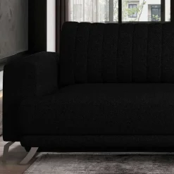 Wohnen Sofas<Schwarze Bettcouch mit zwei Sitzplätzen - Vaney