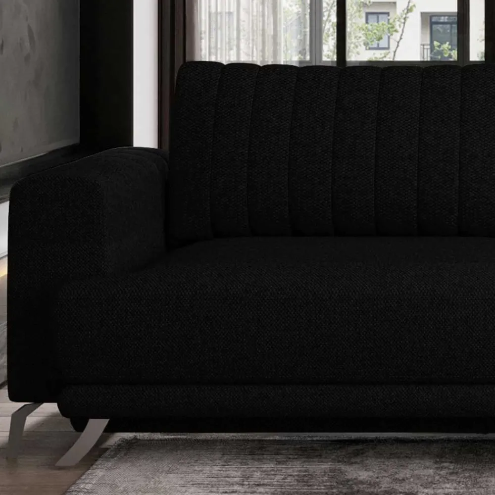 Wohnen Sofas<Schwarze Bettcouch mit zwei Sitzplätzen - Vaney