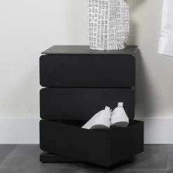Wohnen Kommoden<Schwarze Design Stahlkommode mit drei Schubladen - Zunil