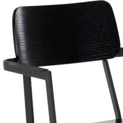Wohnen Stühle<Schwarze Designstühle mit Armlehnen - Lejadro (4er Set)