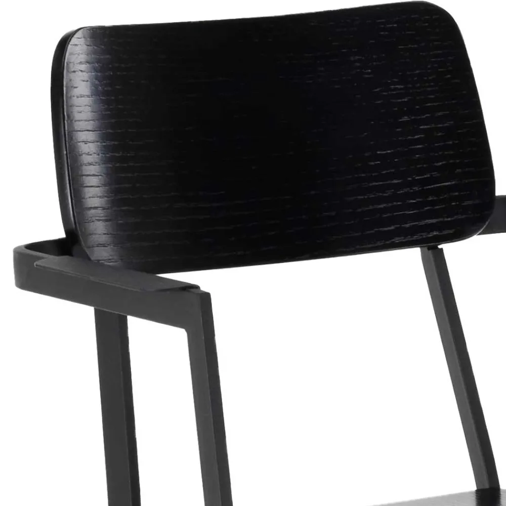 Wohnen Stühle<Schwarze Designstühle mit Armlehnen - Lejadro (4er Set)
