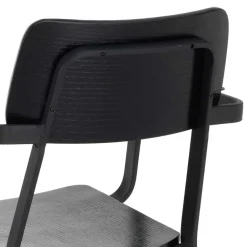 Wohnen Stühle<Schwarze Designstühle mit Armlehnen - Lejadro (4er Set)