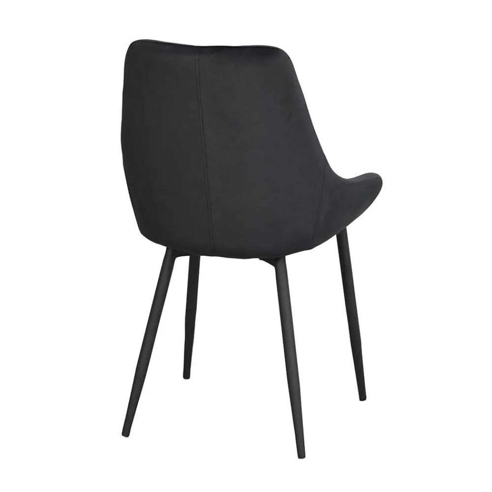 Wohnen Stühle<Schwarze Esszimmerstühle aus Samt - Cartoon (2er Set)