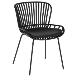 Wohnen Stühle<Schwarze Esszimmerstühle mit Polster - Pavias (4er Set)
