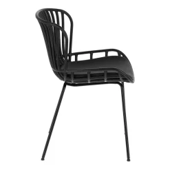 Wohnen Stühle<Schwarze Esszimmerstühle mit Polster - Pavias (4er Set)