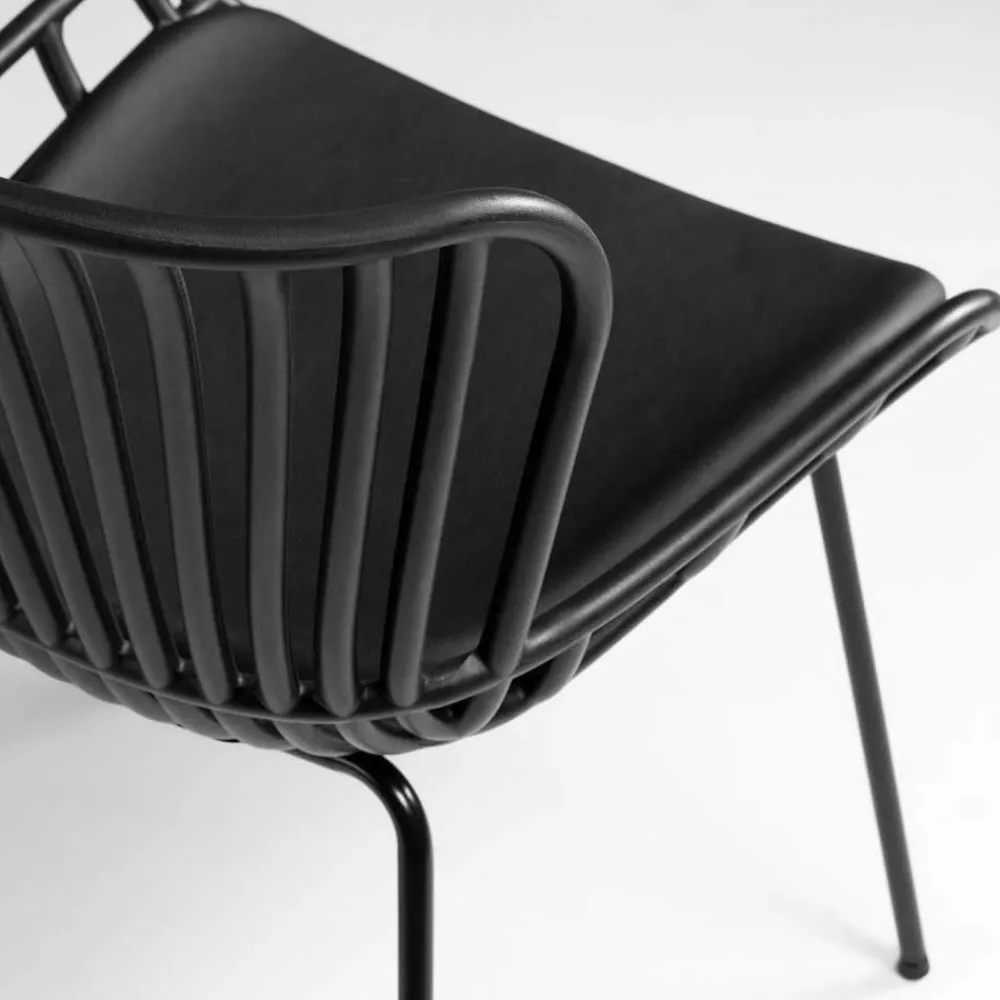 Wohnen Stühle<Schwarze Esszimmerstühle mit Polster - Pavias (4er Set)