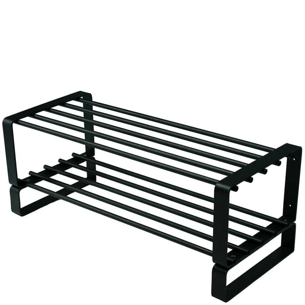 Wohnen Garderoben<Schwarze Garderoben Kombi aus Stahl - Satroni (zweiteilig)