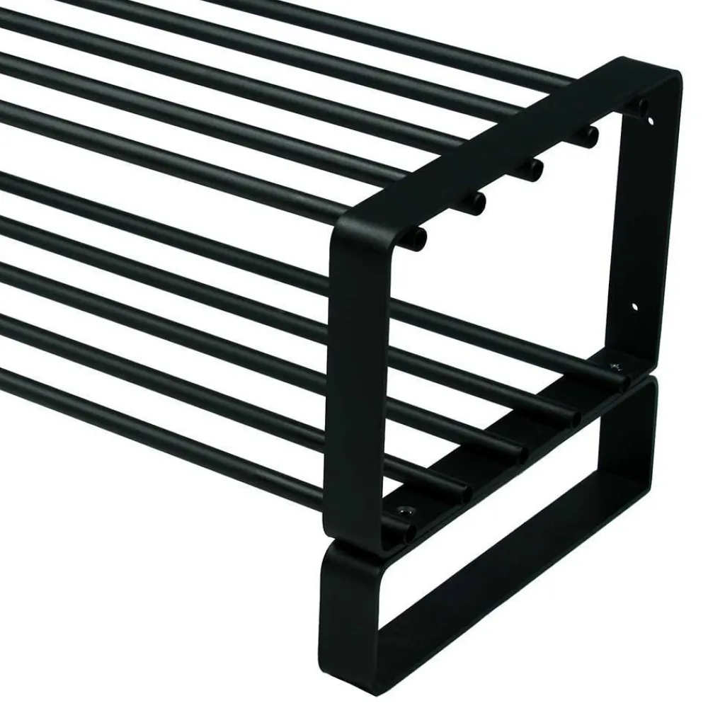 Wohnen Garderoben<Schwarze Garderoben Kombi aus Stahl - Satroni (zweiteilig)