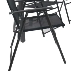 Wohnen Sitzgruppe<Schwarze Garten-Tischgruppe Set - Leni (siebenteilig)