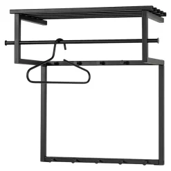 Wohnen Garderoben<Schwarze Hängegarderobe aus Metall mit Hutboden - Estagel