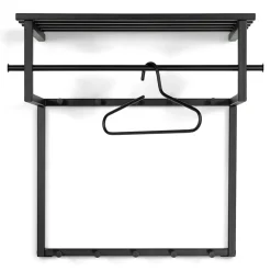 Wohnen Garderoben<Schwarze Hängegarderobe aus Metall mit Hutboden - Estagel