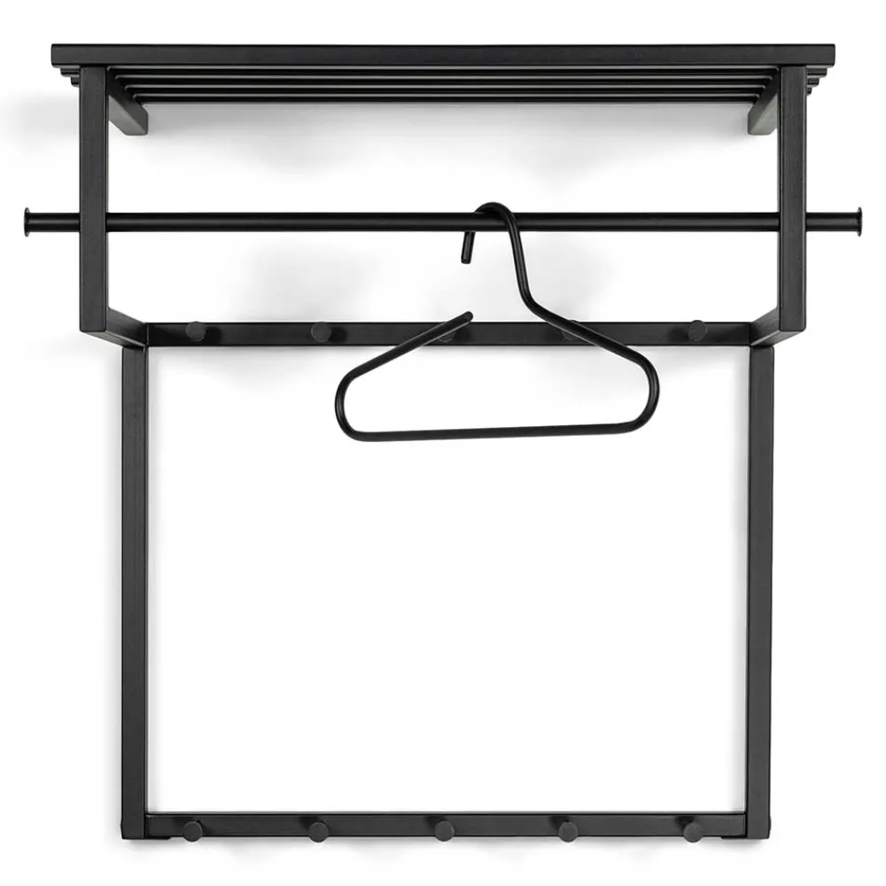 Wohnen Garderoben<Schwarze Hängegarderobe aus Metall mit Hutboden - Estagel