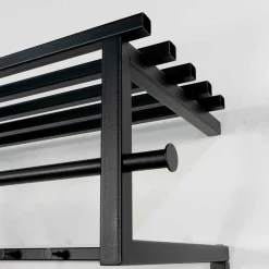 Wohnen Garderoben<Schwarze Hängegarderobe aus Metall mit Hutboden - Estagel
