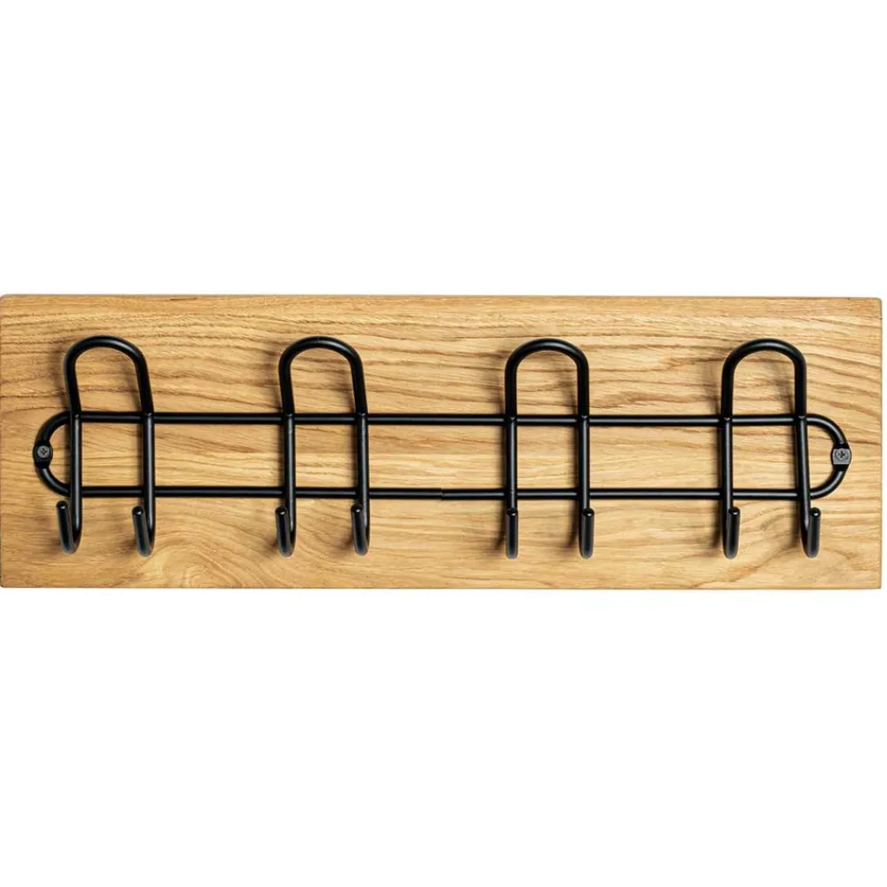 Wohnen Garderoben<Schwarze Metall Hakenleiste mit 8 Haken - Akke