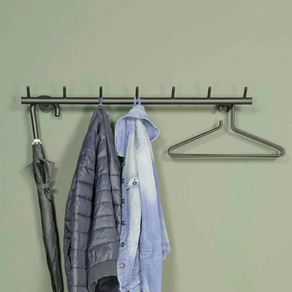 Wohnen Garderoben<Schwarze Metallgarderobe mit 7 Haken - Kaserta