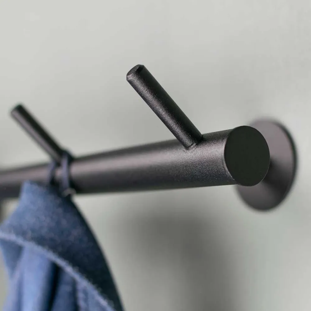 Wohnen Garderoben<Schwarze Metallgarderobe mit 7 Haken - Kaserta