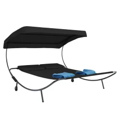 Wohnen Sofas<Schwarze Outdoorliege für zwei Personen - Valdi