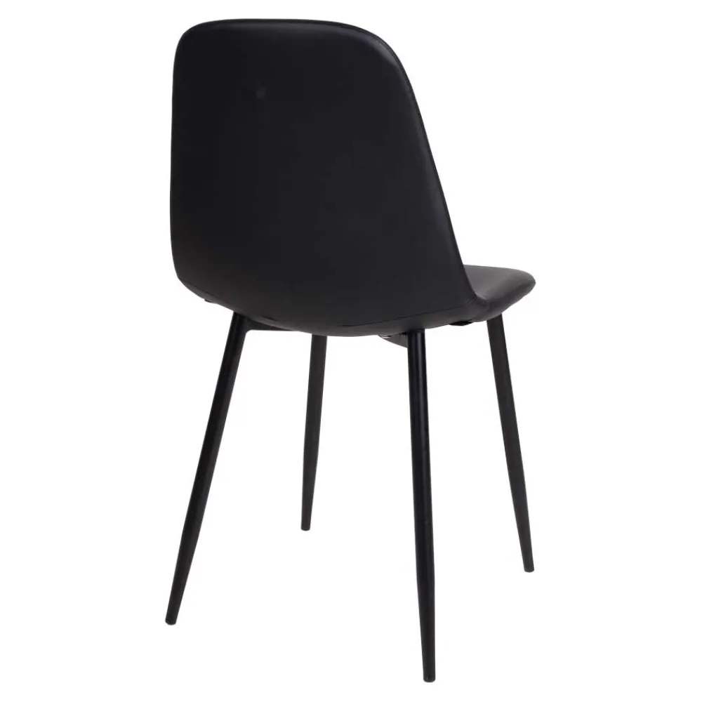 Wohnen Stühle<Schwarze Schalenstühle aus Kunstleder - Spiaggo (2er Set)