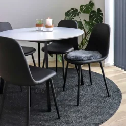 Wohnen Stühle<Schwarze Schalenstühle aus Kunstleder - Spiaggo (2er Set)